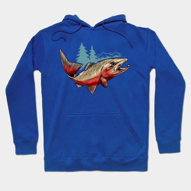 Salmon Hoodie by JMLAstudio